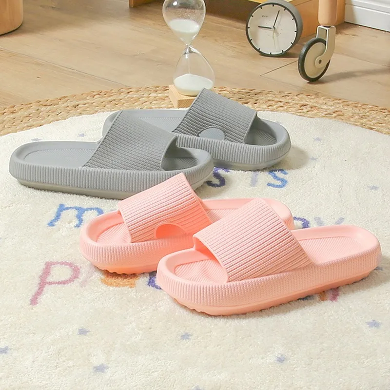 Cloud Sliders Women Men Non-Slip Bathroom Slippers Summer Soft Flip Flop Pillow Sliders Platform Pool Sliders Shower Shoes for I