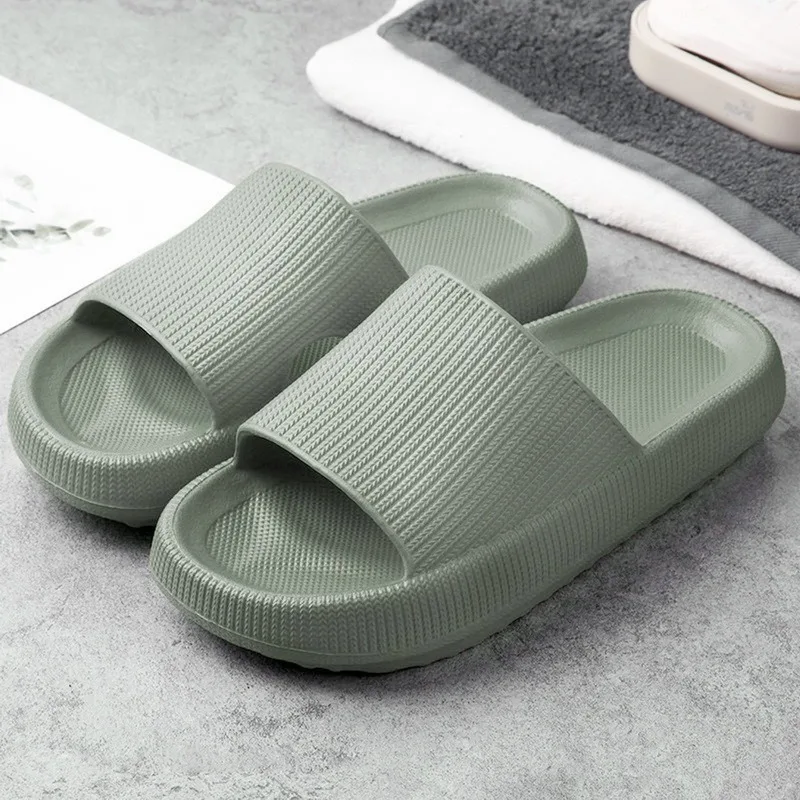 Cloud Sliders Women Men Non-Slip Bathroom Slippers Summer Soft Flip Flop Pillow Sliders Platform Pool Sliders Shower Shoes for I