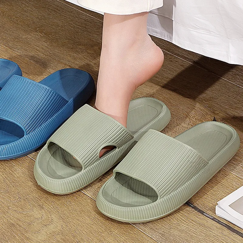 Cloud Sliders Women Men Non-Slip Bathroom Slippers Summer Soft Flip Flop Pillow Sliders Platform Pool Sliders Shower Shoes for I