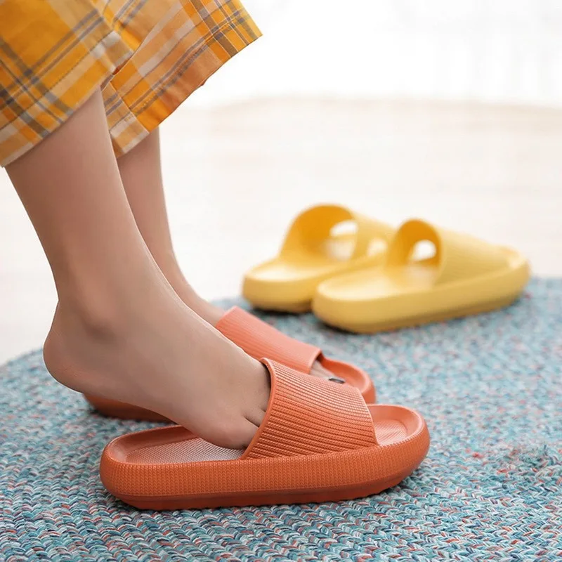 Cloud Sliders Women Men Non-Slip Bathroom Slippers Summer Soft Flip Flop Pillow Sliders Platform Pool Sliders Shower Shoes for I