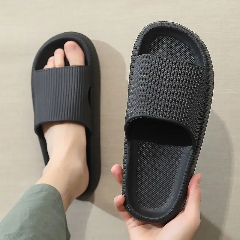 Cloud Sliders Women Men Non-Slip Bathroom Slippers Summer Soft Flip Flop Pillow Sliders Platform Pool Sliders Shower Shoes for I