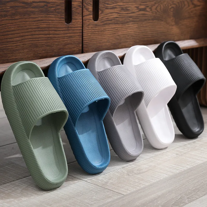 Cloud Sliders Women Men Non-Slip Bathroom Slippers Summer Soft Flip Flop Pillow Sliders Platform Pool Sliders Shower Shoes for I