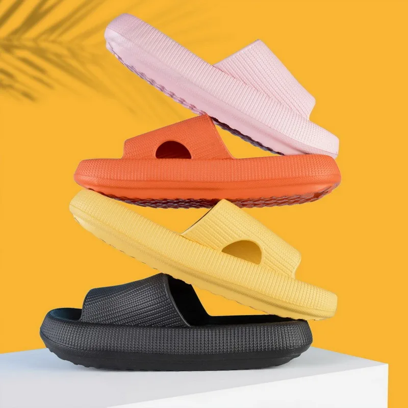 Cloud Sliders Women Men Non-Slip Bathroom Slippers Summer Soft Flip Flop Pillow Sliders Platform Pool Sliders Shower Shoes for I
