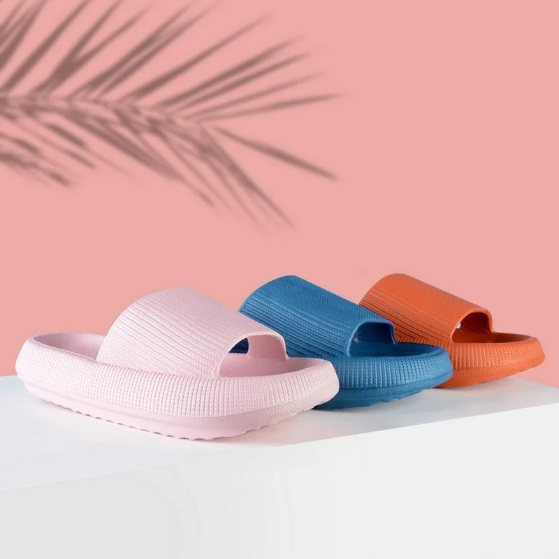 Cloud Sliders Women Men Non-Slip Bathroom Slippers Summer Soft Flip Flop Pillow Sliders Platform Pool Sliders Shower Shoes for I