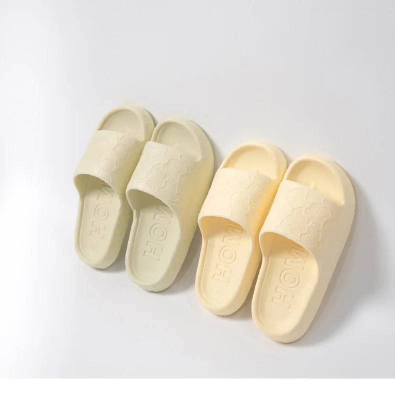 Cute Home Slippers Cloud Woman Bear Summer Beach Slides Indoor Soft Sole Non Slip Eva Sandals Men Male Flip Flops Shower Shoes