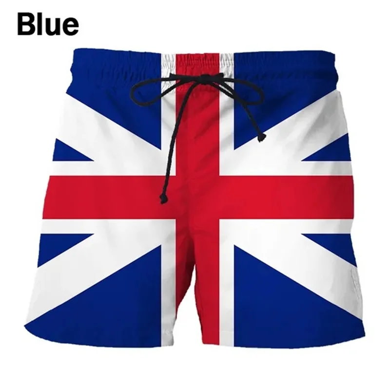 Germany USA UK Flag Beach Shorts Men 3D Printing Board Shorts Swimsuit homme 2024 Summer New Hawaii Swim Trunks Cool Ice Shorts