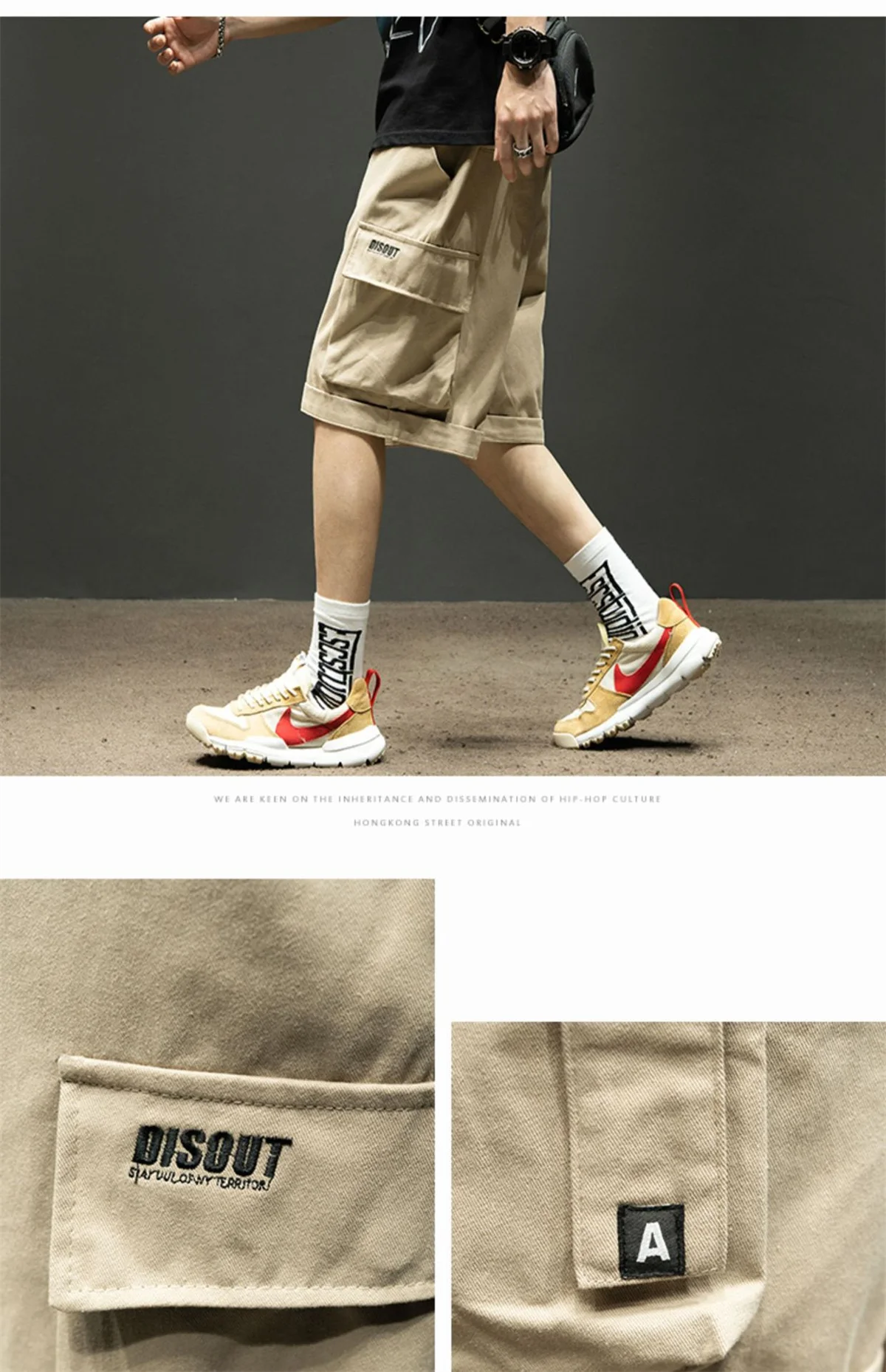 Black Hip Hop Cargo Shorts Men Summer Running High Street Loose Pants Streetwear White Casual Kahaki Shorts Boys Girl