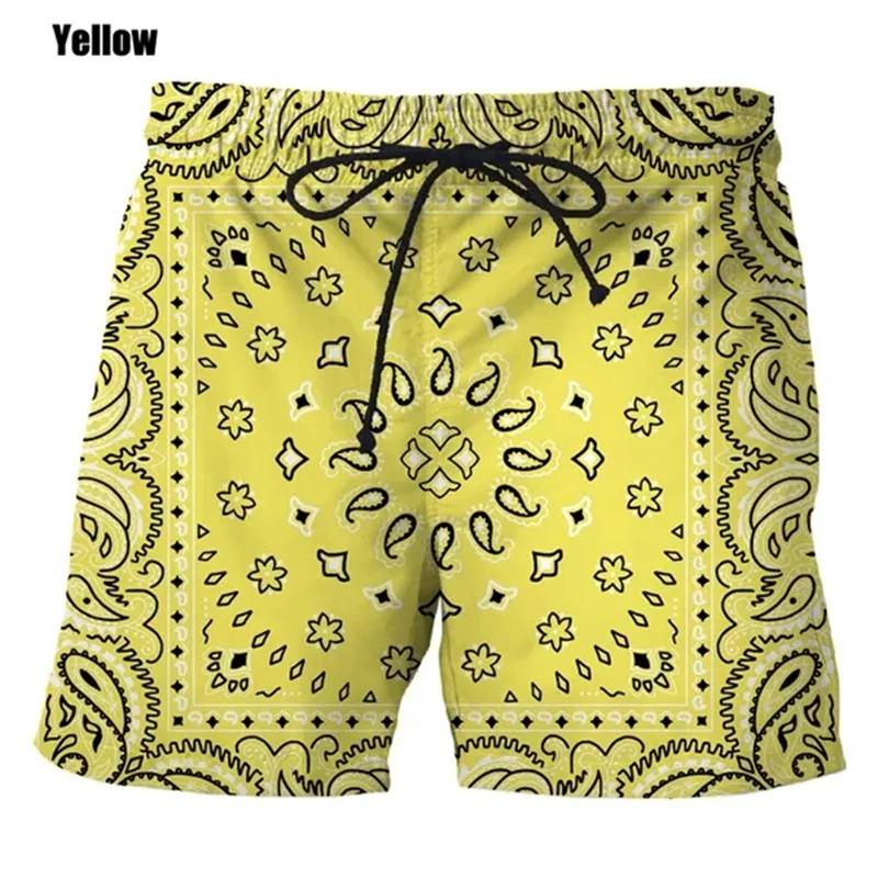 New Bandana Pattern Men Women 3D Printing Harajuku Style Beach Short Pants Causal Fashion Water Sport Gym Pant Surf Board Shorts
