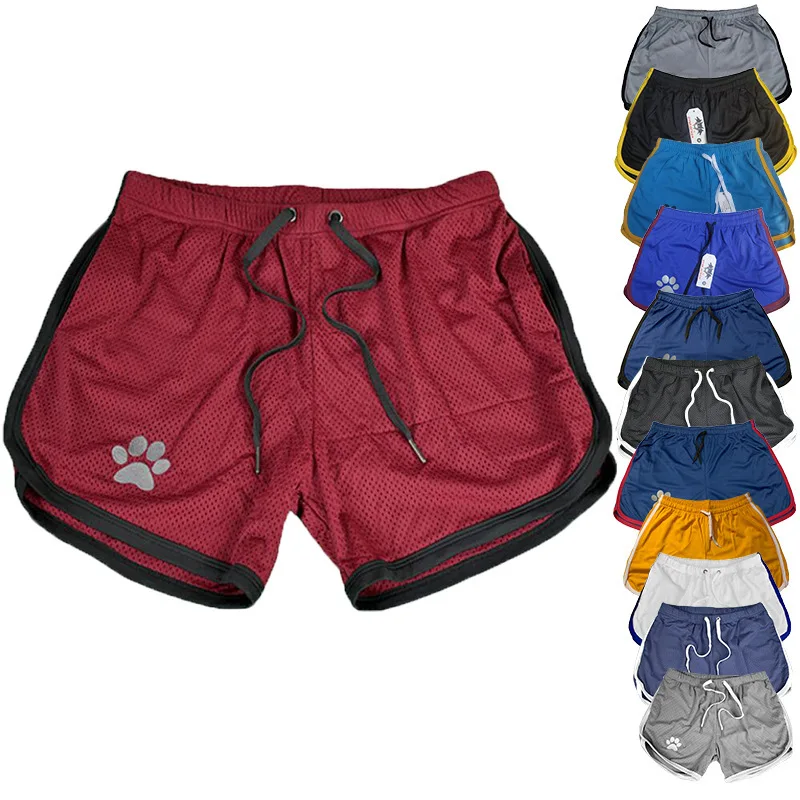 Beach Pants Summer Sports Men's Muscle Fitness Casual Mesh Breathable Pants Running Training Quick Dry Breathable Shorts