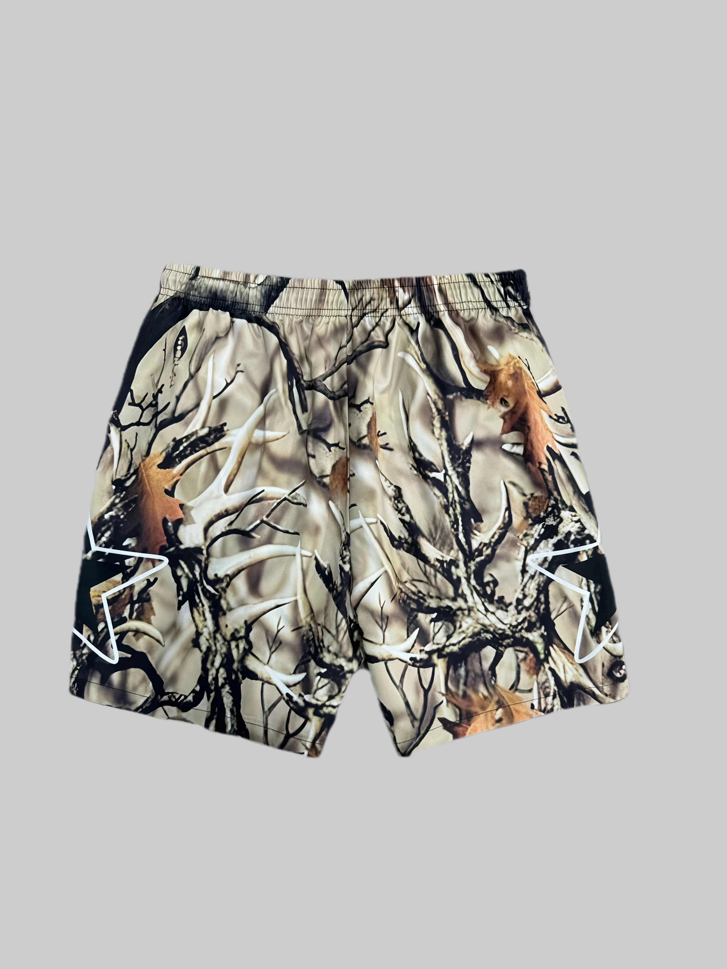 2026 New Deer Antler Tree Branch Camo Beach Shorts Men's Quick Drying Shorts Are Suitable for Daily Y2K