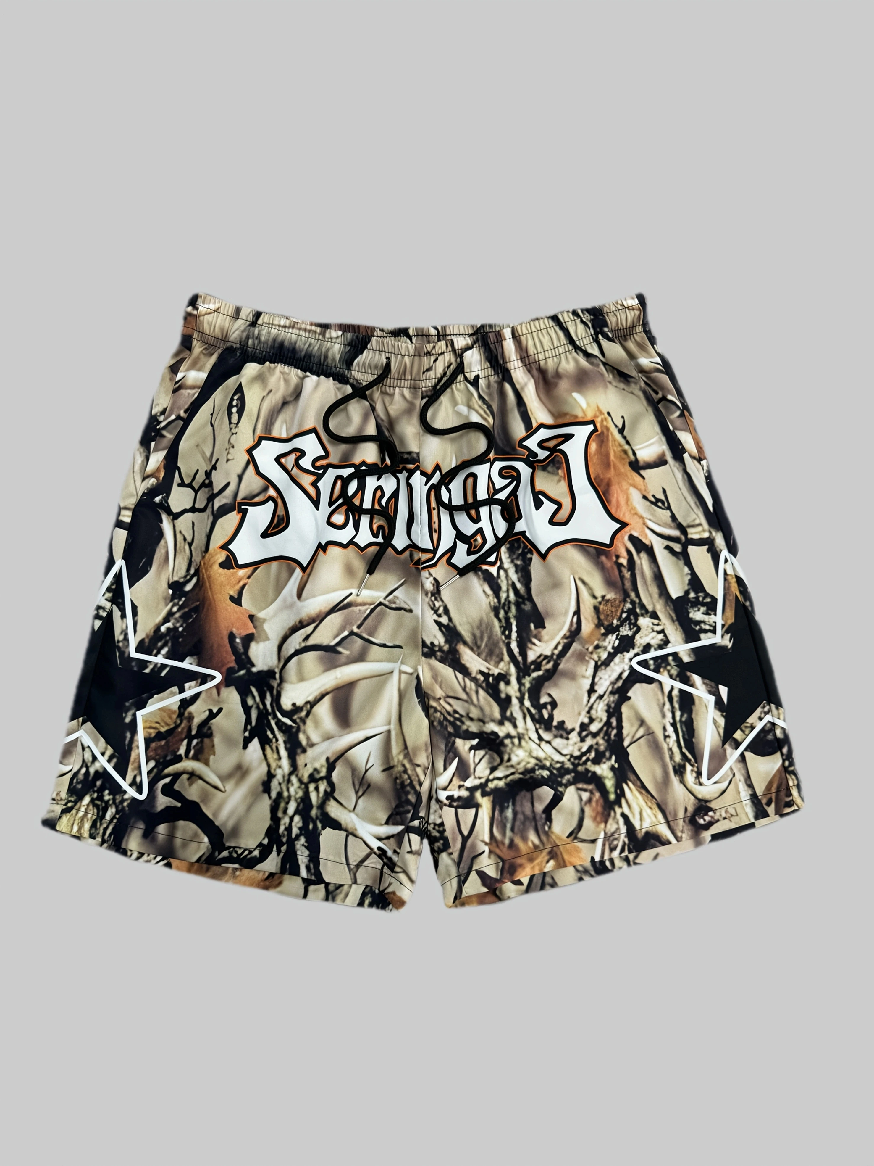 2026 New Deer Antler Tree Branch Camo Beach Shorts Men's Quick Drying Shorts Are Suitable for Daily Y2K