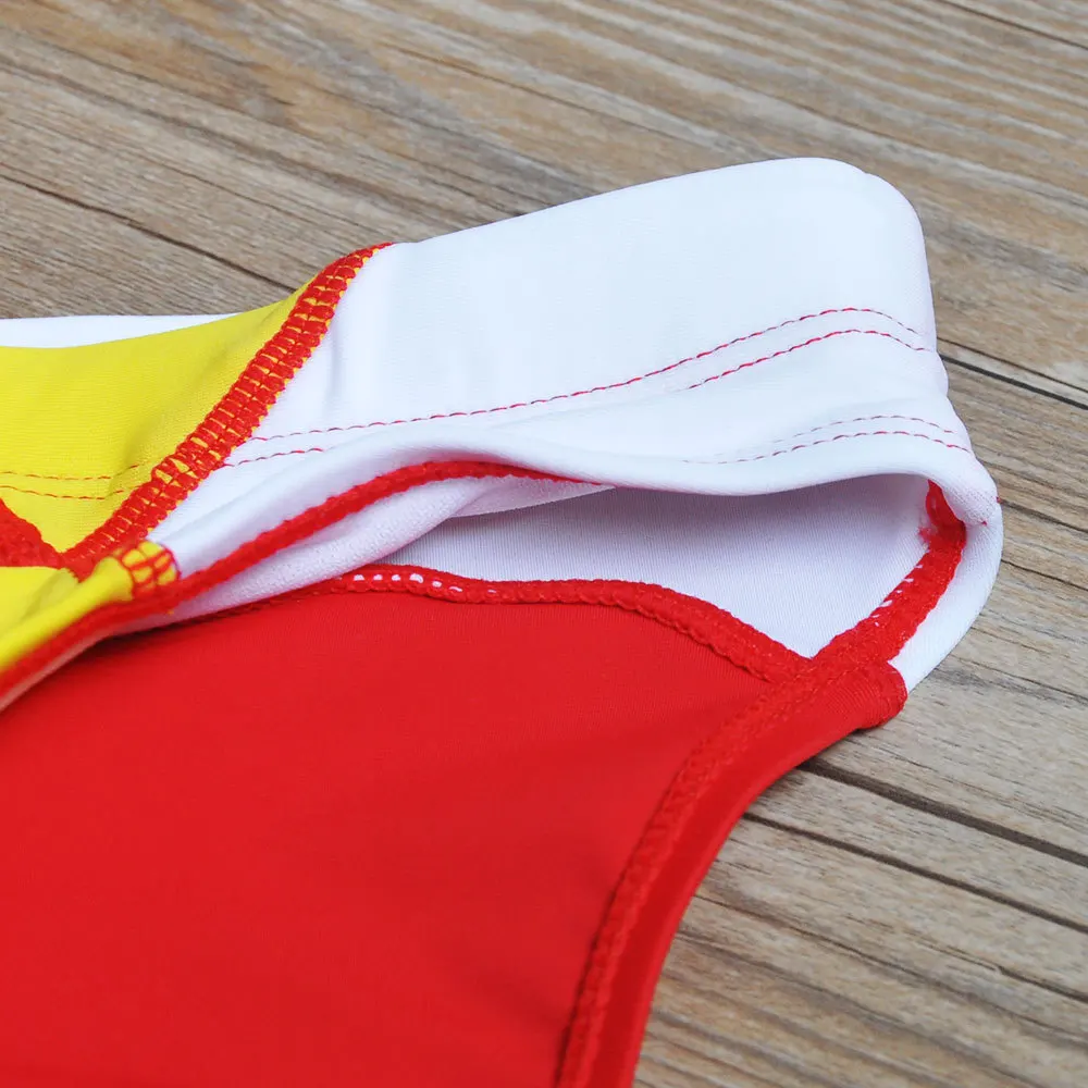 2026 warehouse real shot men's fashion stitching briefs Japanese show beach swimming trunks close-fitting briefs UXH026