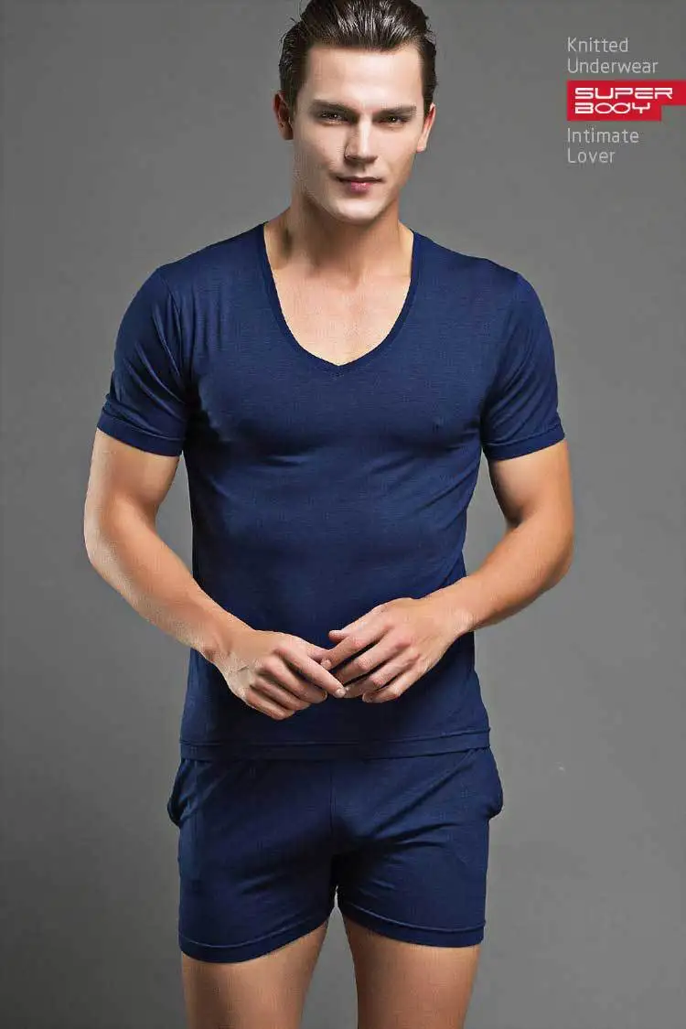 Solid color simple and fashionable men's modal shorts comfortable home pants pajama pants home solid color D6550
