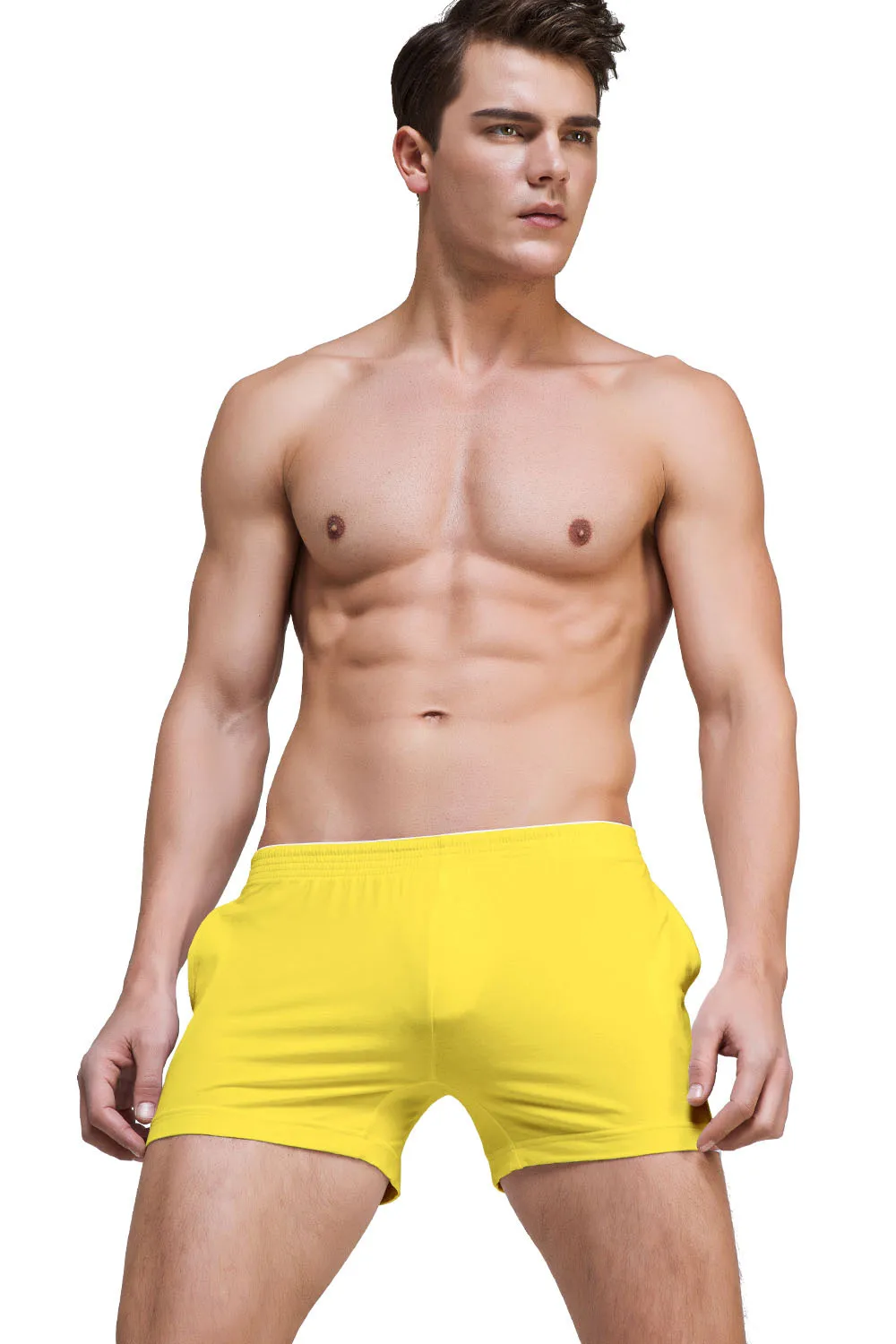 Solid color simple and fashionable men's modal shorts comfortable home pants pajama pants home solid color D6550
