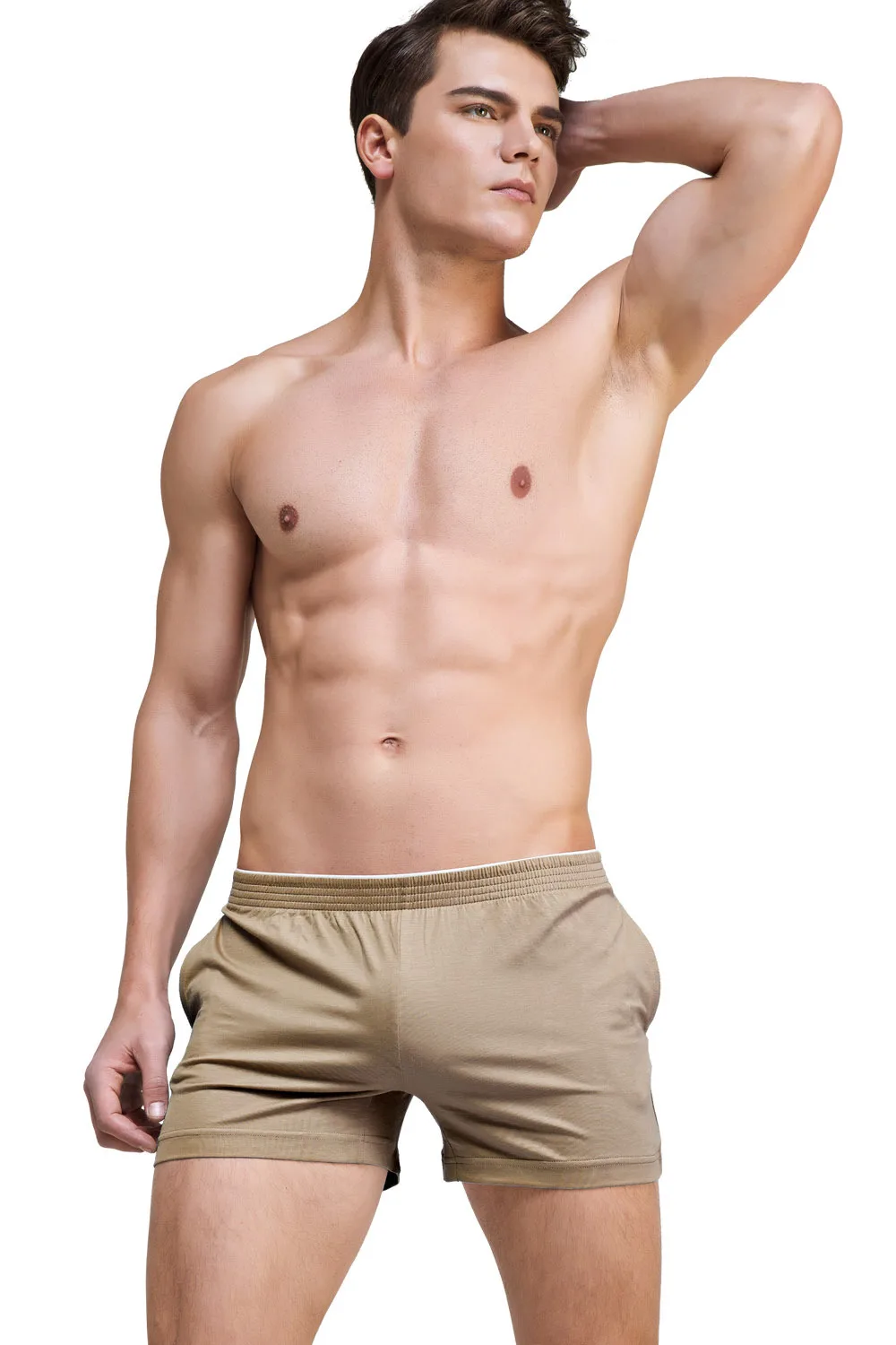 Solid color simple and fashionable men's modal shorts comfortable home pants pajama pants home solid color D6550