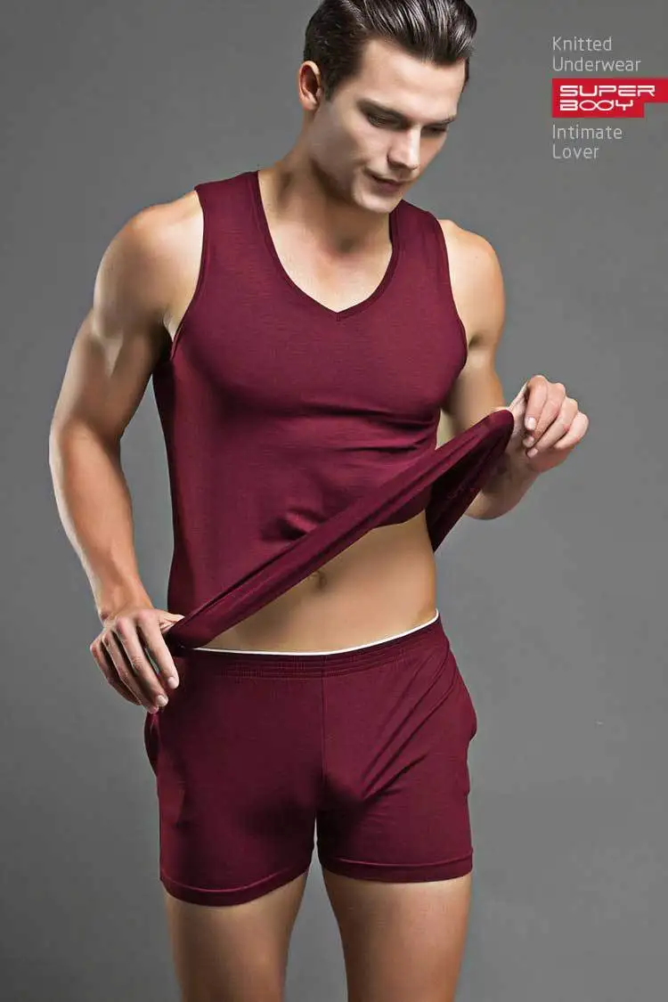 Solid color simple and fashionable men's modal shorts comfortable home pants pajama pants home solid color D6550
