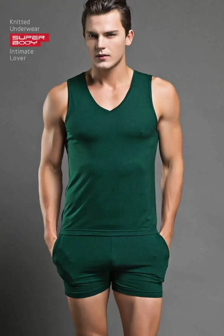 Solid color simple and fashionable men's modal shorts comfortable home pants pajama pants home solid color D6550