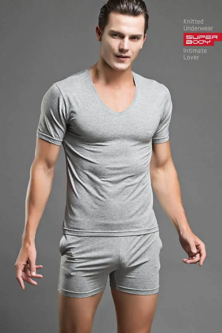 Solid color simple and fashionable men's modal shorts comfortable home pants pajama pants home solid color D6550