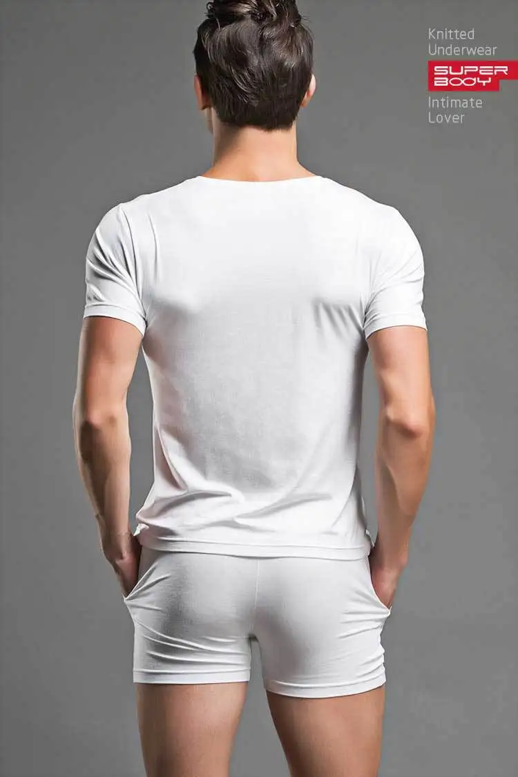 Solid color simple and fashionable men's modal shorts comfortable home pants pajama pants home solid color D6550