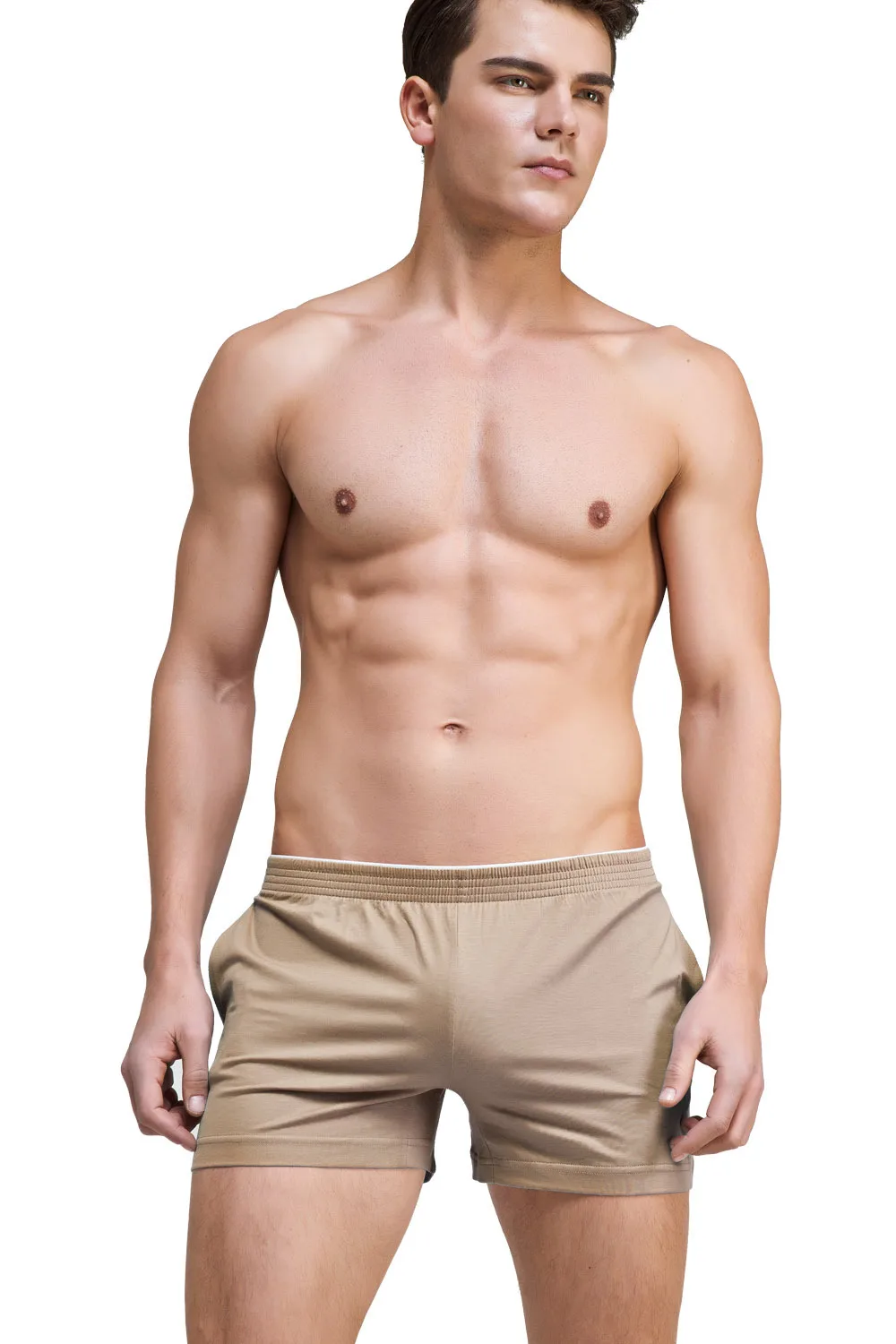 Solid color simple and fashionable men's modal shorts comfortable home pants pajama pants home solid color D6550