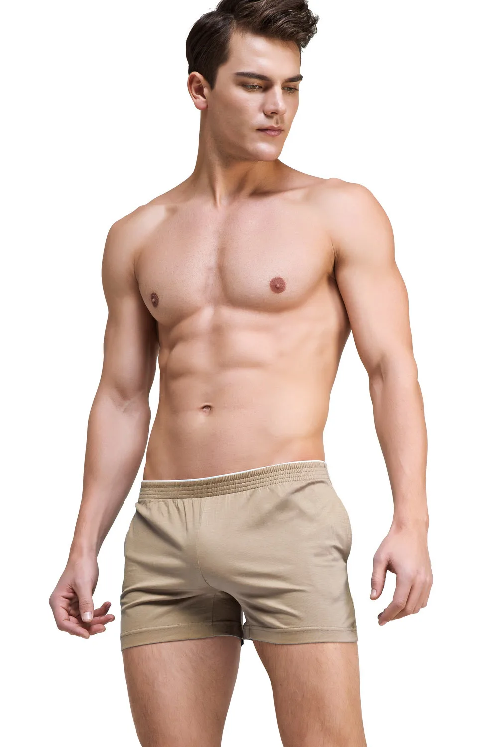 Solid color simple and fashionable men's modal shorts comfortable home pants pajama pants home solid color D6550