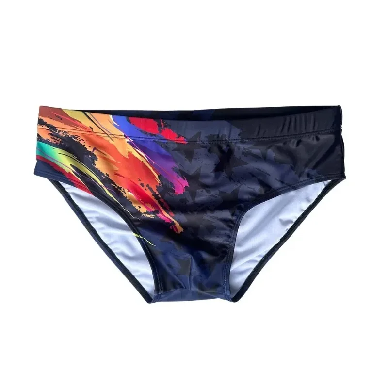 2026Professional swimming trunks youth training men's swimming trunks fashion printed European and American briefs 10062