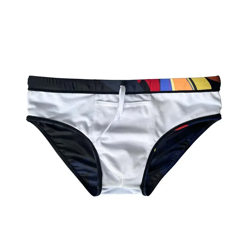 2026Professional swimming trunks youth training men's swimming trunks fashion printed European and American briefs 10062