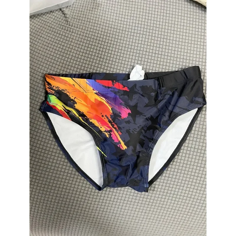 2026Professional swimming trunks youth training men's swimming trunks fashion printed European and American briefs 10062