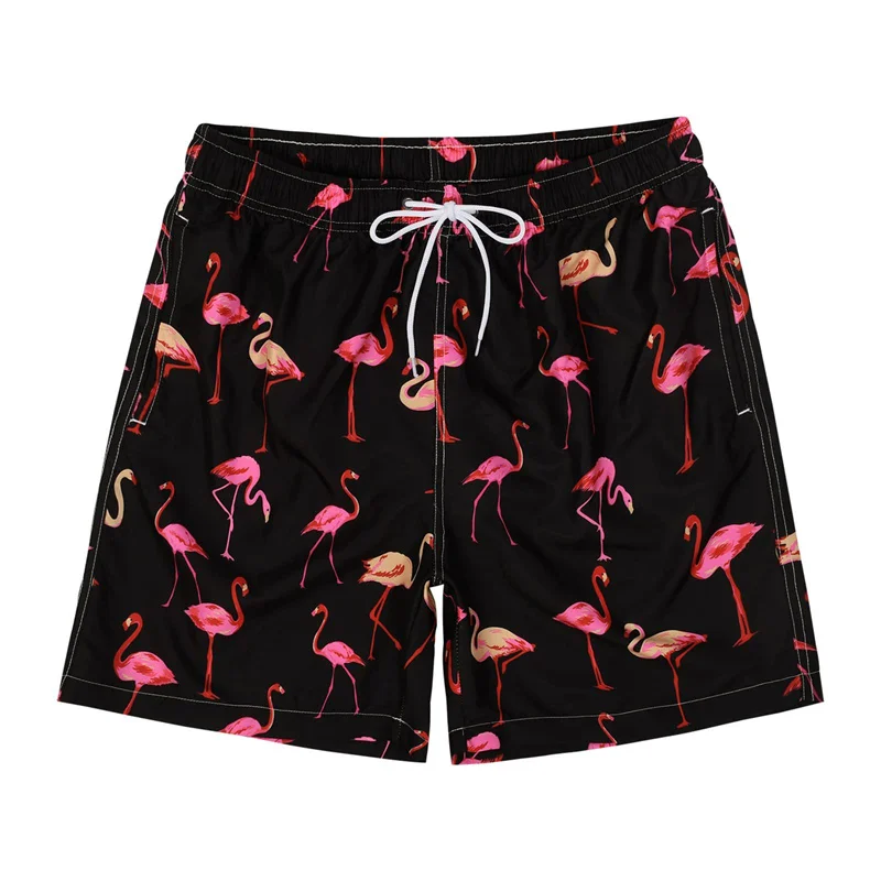 Hawaiian 3d Print Plants Flamingo Beach Shorts Men Summer Short Pants Outdoor Sports Surf Board Shorts Quick Dry Swim Trunks