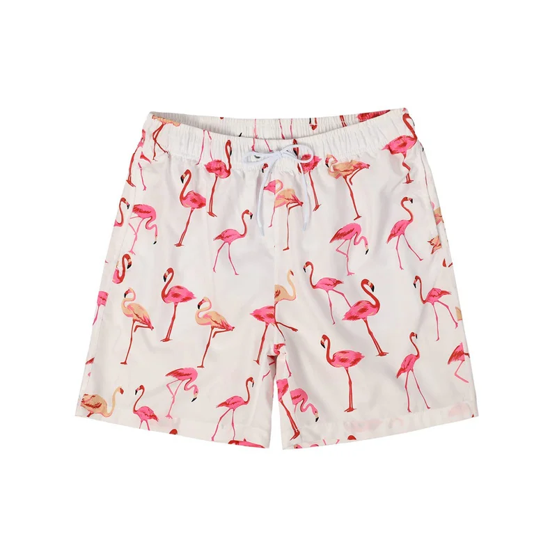 Hawaiian 3d Print Plants Flamingo Beach Shorts Men Summer Short Pants Outdoor Sports Surf Board Shorts Quick Dry Swim Trunks