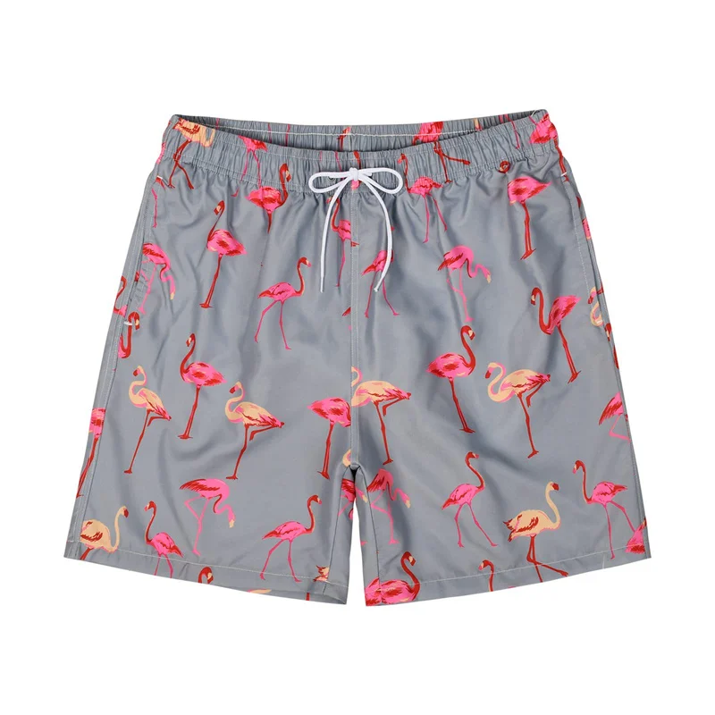 Hawaiian 3d Print Plants Flamingo Beach Shorts Men Summer Short Pants Outdoor Sports Surf Board Shorts Quick Dry Swim Trunks