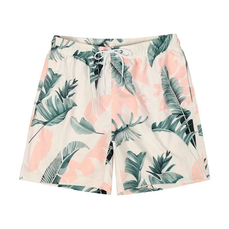 Hawaiian 3d Print Plants Flamingo Beach Shorts Men Summer Short Pants Outdoor Sports Surf Board Shorts Quick Dry Swim Trunks