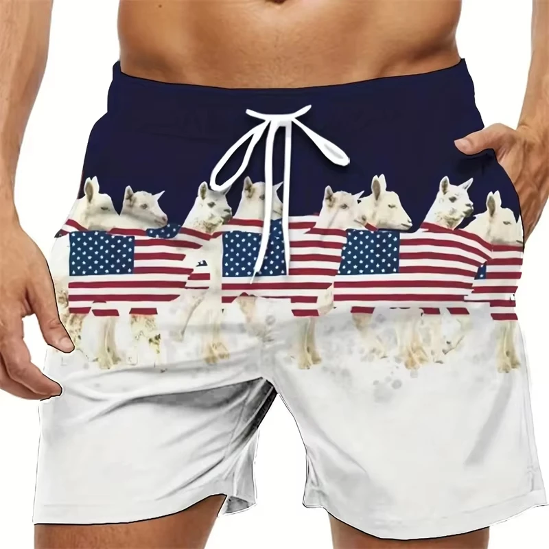 Hot Selling Top 3D National Flag Printed Beach Shorts, Unisex Short Pants, Summer Swim Trunks for Vacation & Seaside Activities