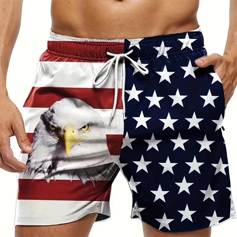 Hot Selling Top 3D National Flag Printed Beach Shorts, Unisex Short Pants, Summer Swim Trunks for Vacation & Seaside Activities