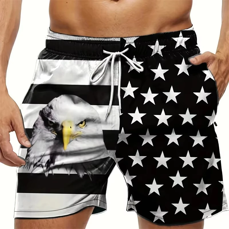 Hot Selling Top 3D National Flag Printed Beach Shorts, Unisex Short Pants, Summer Swim Trunks for Vacation & Seaside Activities