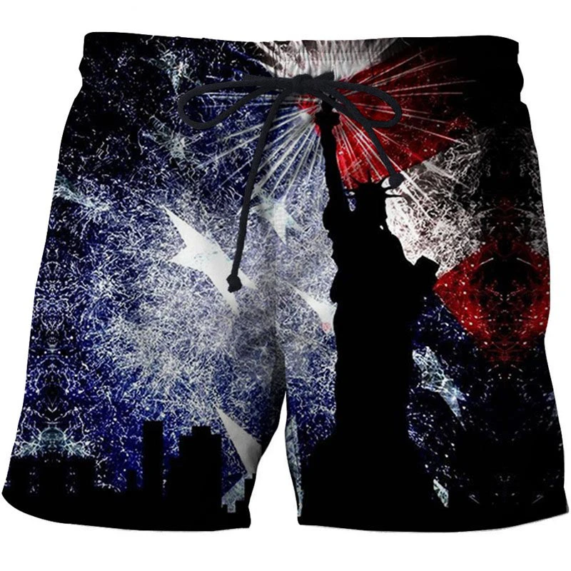 USA UK National Flag Graphic Men Board Shorts 3D Printed Short Pants Casual Hawaii Surf Swim Trunks Bikini Sunny Beach Swimsuit