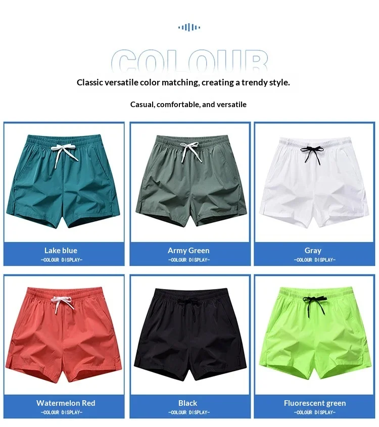 2026 new men's sports and leisure fashionable printed lightweight outdoor quick drying running and fitness loose shorts