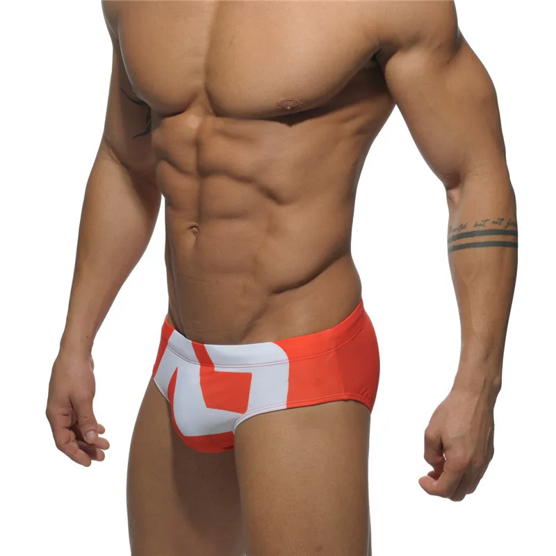 2025 Spot Men's Swimsuit Triangle Cup Swimsuit Low Waist Swimsuit Ultra Fine Nylon Printed Shorts ADS045