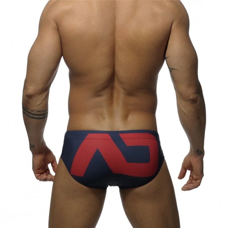 2025 Spot Men's Swimsuit Triangle Cup Swimsuit Low Waist Swimsuit Ultra Fine Nylon Printed Shorts ADS045