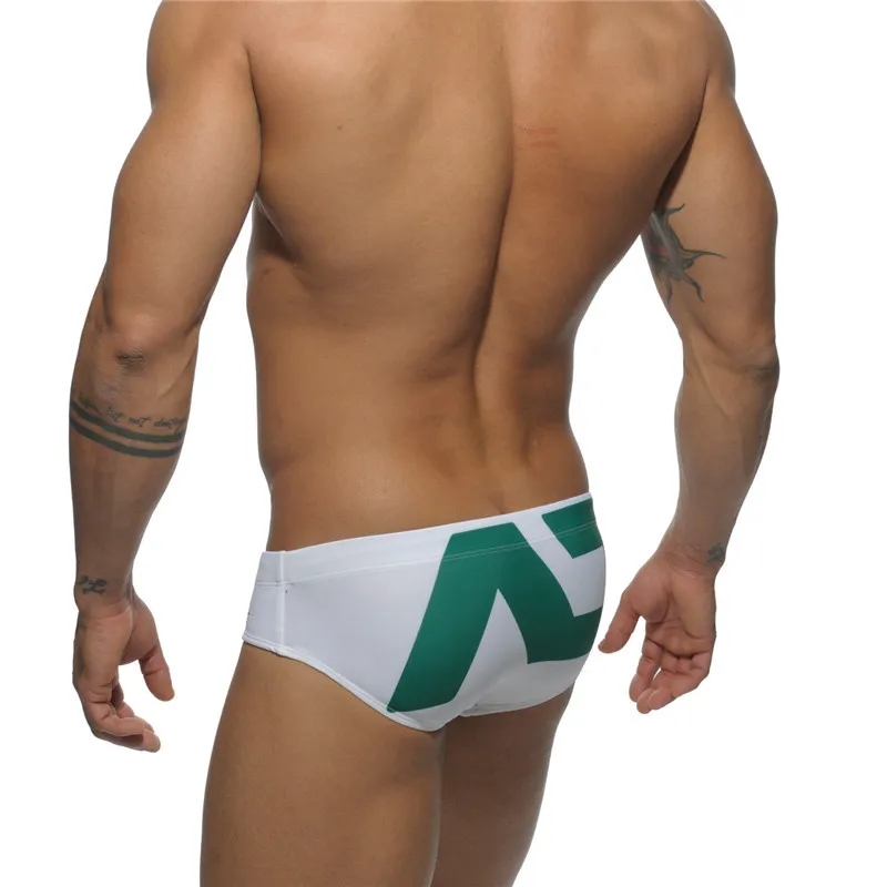 2025 Spot Men's Swimsuit Triangle Cup Swimsuit Low Waist Swimsuit Ultra Fine Nylon Printed Shorts ADS045