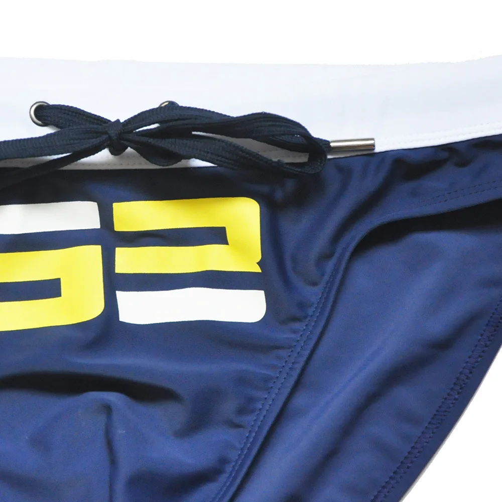 Men's color matching printed triangle swimming trunks fashion catwalk beach triangle swimming trunks hot spring pants men UXHG3