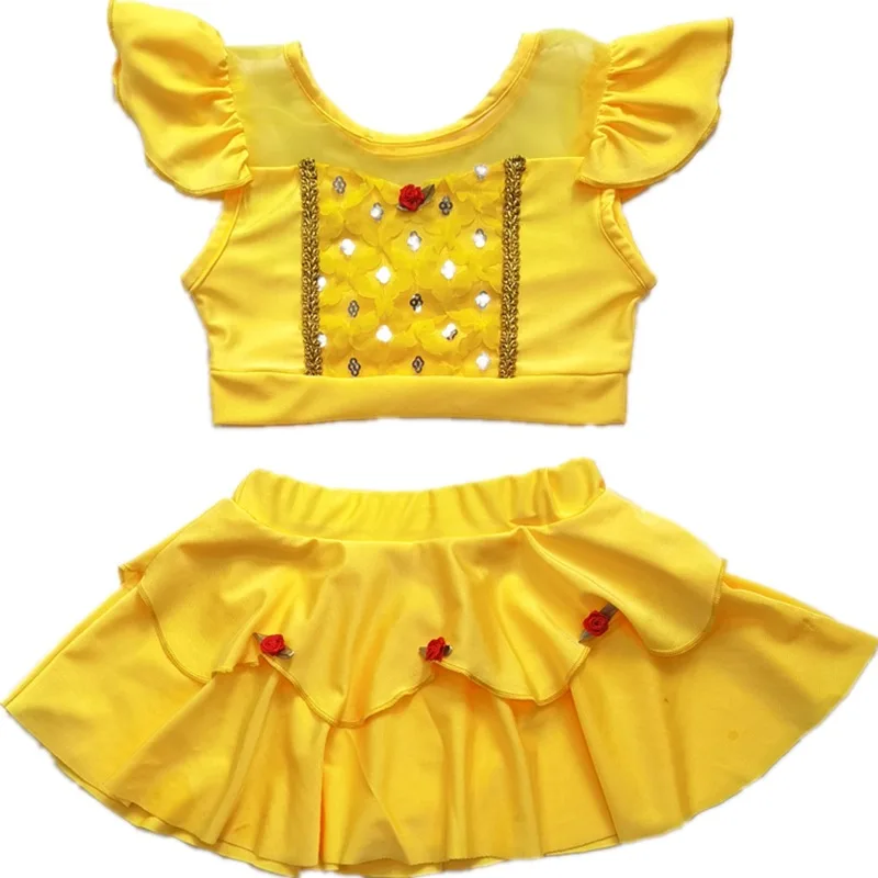 Princess Girl Swimsuits Cute Design Kids Beach Wear Size 100-150 Children Summer Swimwear