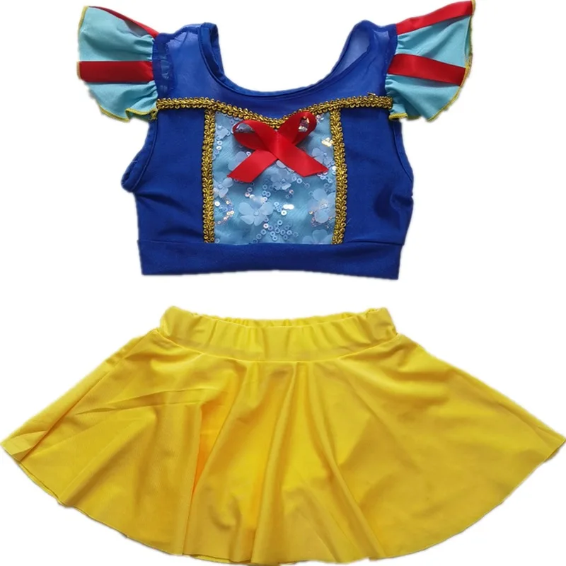 Princess Girl Swimsuits Cute Design Kids Beach Wear Size 100-150 Children Summer Swimwear