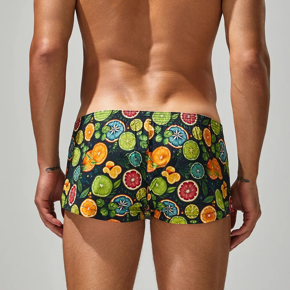 New printed fashionable fresh natural wind men's pure cotton men's cross-border flat pants 250503