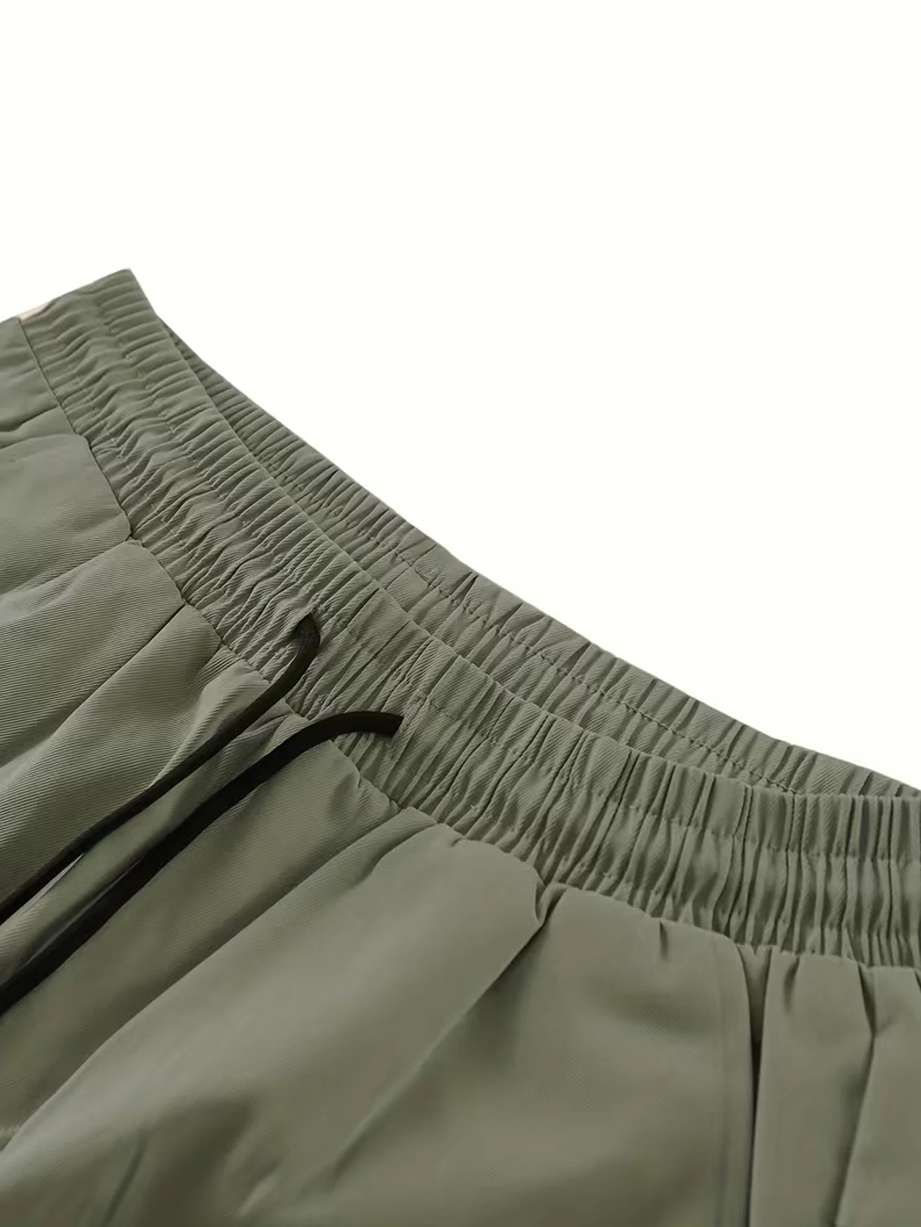 Men's Shorts Summer Black Casual Drawstring Cropped Pants Vacation Loose Cargo Man Clothes Sweatsuit Running Tennis Basketball