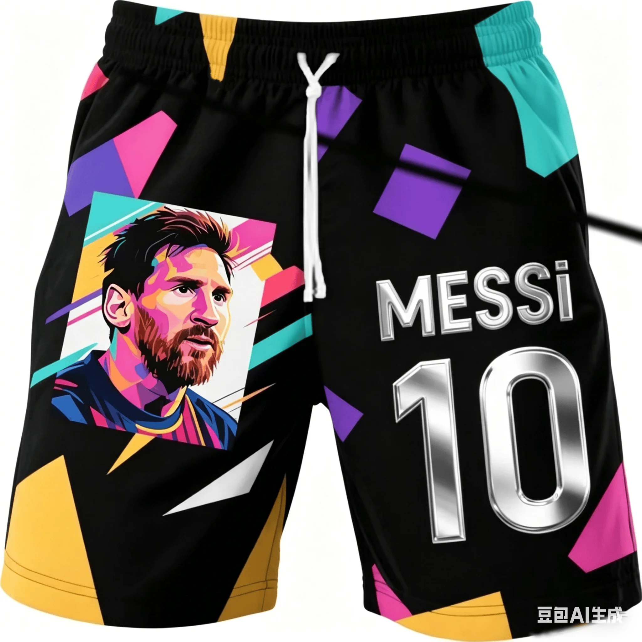 Adult and Children's Messi Quick-dry 3D Printed Soccer Fan Beach Holiday Sports Casual Pants, Fans Ecstatic