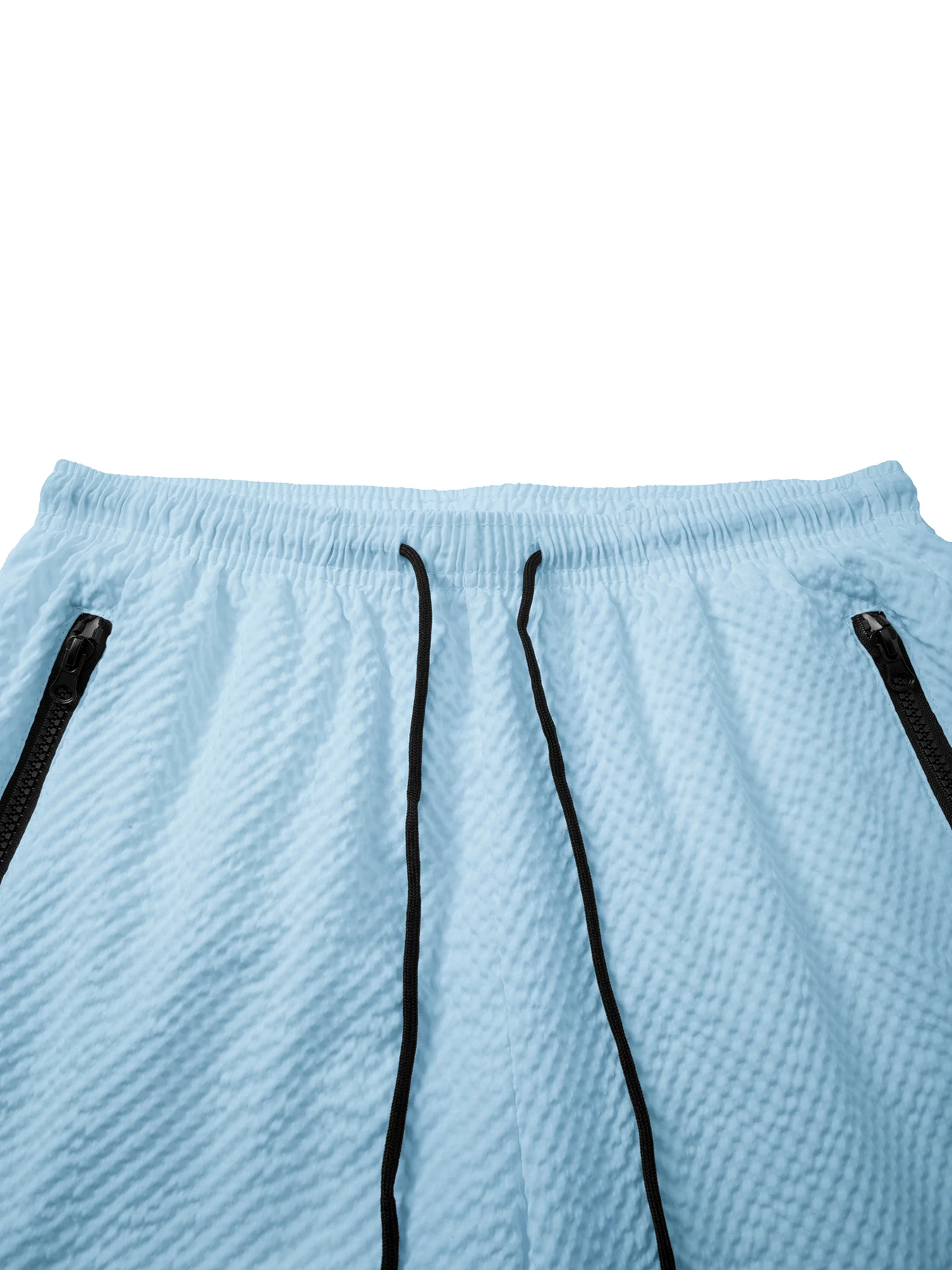Men's Bubble Grid Swim Trunks Coconut Tree Print Casual Elastic Waist Drawstring Quick Dry Beach Shorts With Zipper Pockets