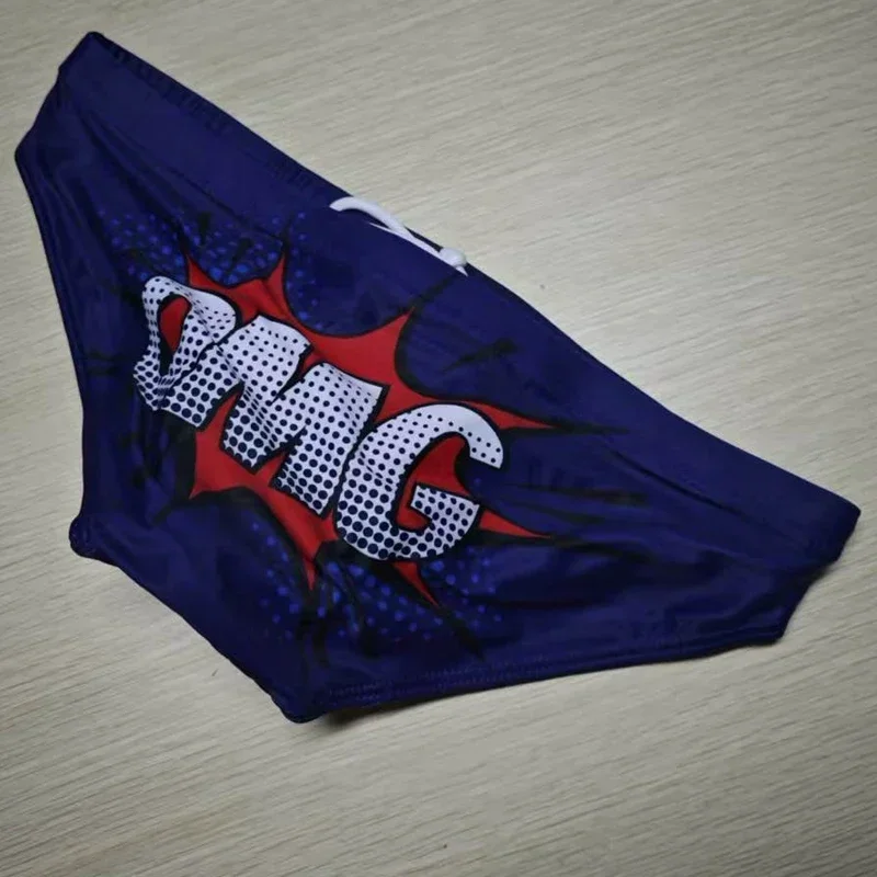 New men's swimming trunks printed low-rise European and American cup triangle beach hot spring BS425