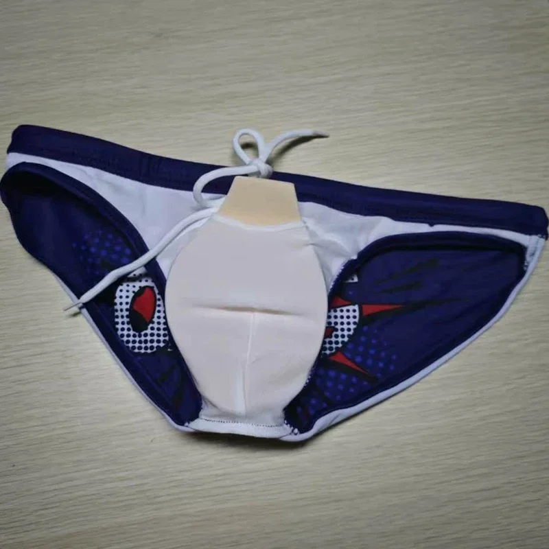 New men's swimming trunks printed low-rise European and American cup triangle beach hot spring BS425