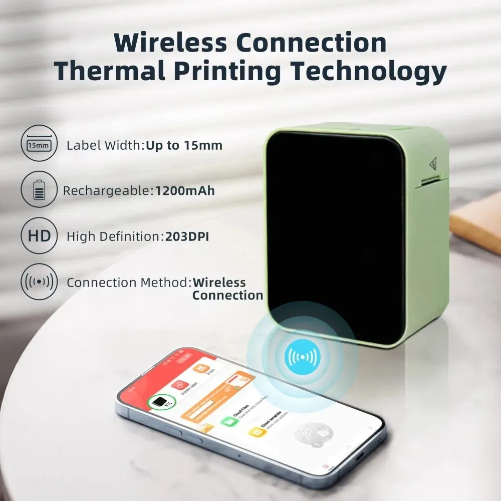 MarkLife P15 Mini Portable Thermal Printer Wireless Bluetooth-compatible Label Tag for Home Office Labeling Sticker Machine